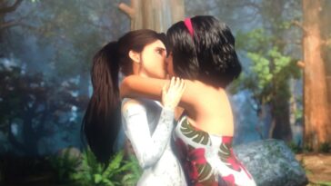 Eine Kussszene aus «Jurassic World» (Bildschirmfoto/Netflix)